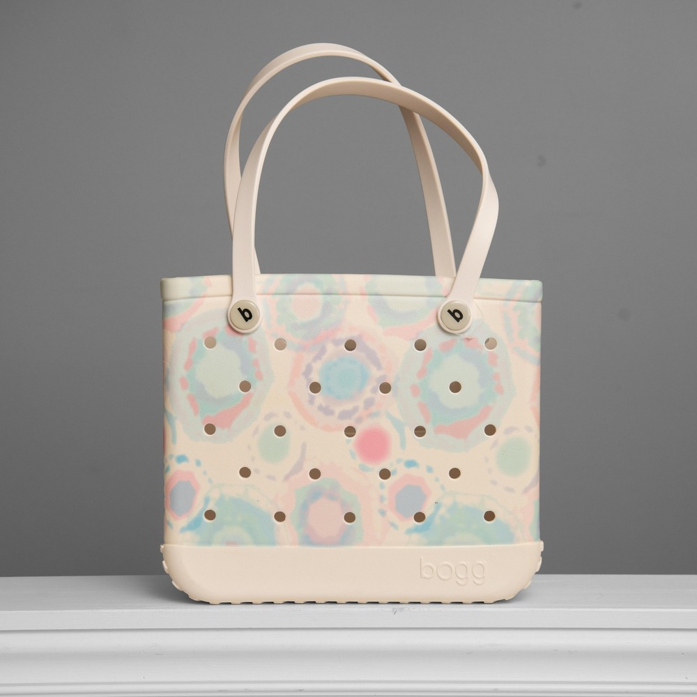 Bogg Bag Baby Bogg Tote Tie Dye Pastel Pink Blue Waterproof Pool Beach Bag HTF